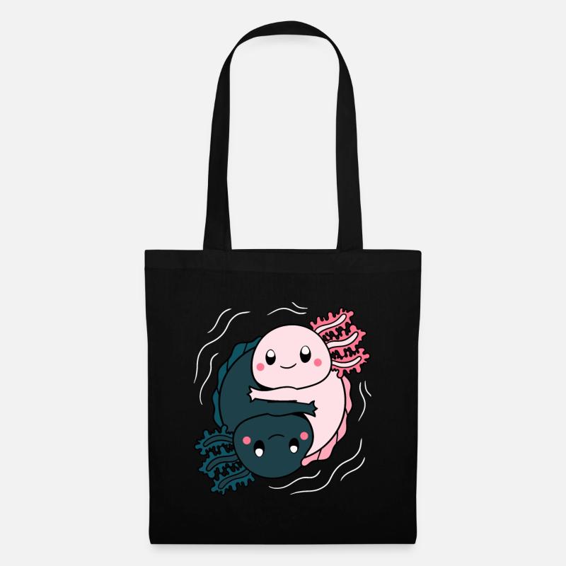 Axolotl Yinyang - Stoffbeutel - Schwarz