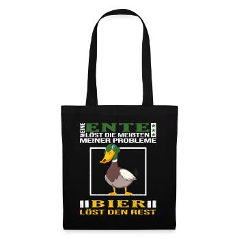 ente entensammlung entenliebhaber mag enten bier - Stoffbeutel - Schwarz - Vorne