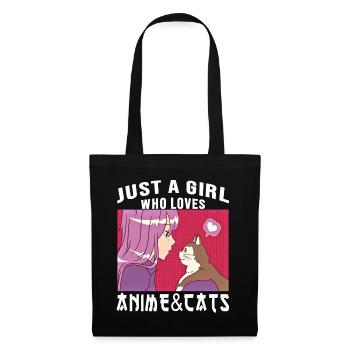 Juste une fille qui aime Anime et Cats Anime Merch - Sac en tissu - noir - Devant