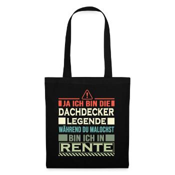 dachdecker rentner mit stil roofer dach decken - Stoffbeutel - Schwarz - Vorne