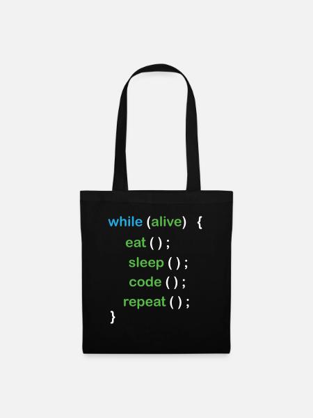 Python Coding Software Developer - Stoffbeutel - Schwarz