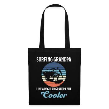 Surfer Grandpa Surf Surfboard Waves Surf Gift - Tote Bag - black - Front