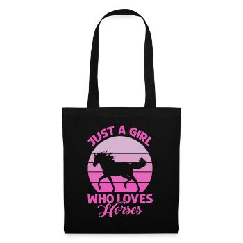 Just A Girl Who Loves Horses - Horseback Equestria - Stoffbeutel - Schwarz - Vorne