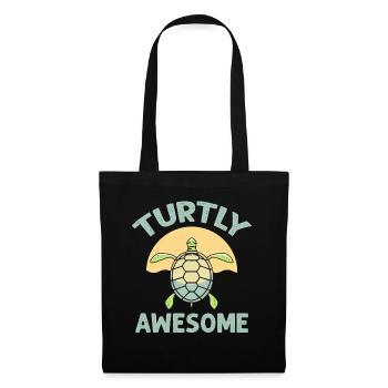 Turtly (Totally) Awesome - Ocean Sea Animal Turtle - Stoffbeutel - Schwarz - Vorne