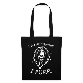 Purring Lion Funny Saying Sleeping Gift - Tote Bag - black - Front