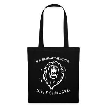 Schnurren Löwe Lustiger Spruch Schlafen Geschenk - Stoffbeutel - Schwarz - Vorne