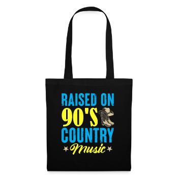 Élevé sur le cow-boy de la musique country des années 90 - Sac en tissu - noir - Devant