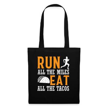 Run All The Miles Eat All The Tacos - Marathon Run - Sac en tissu - noir - Devant