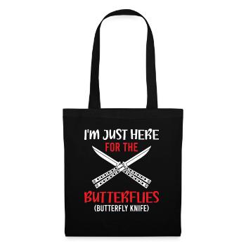 Je suis juste ici pour les papillons - Knife Collecto - Sac en tissu - noir - Devant
