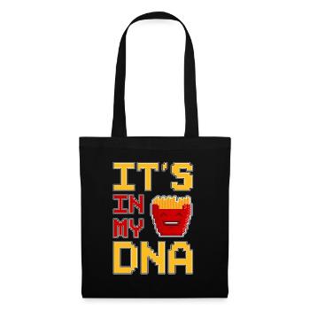 Its In My DNA Pixel Art Fritten Pommes - Stoffbeutel - Schwarz - Vorne