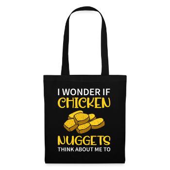 I Wonder If Chicken Nuggets Think About Me To - Fa - Tote Bag - black - Front