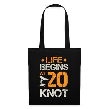 Life Begins At 20 Knots - Hydrofoil Wingfoil Surf - Tote Bag - black - Front