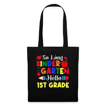 Premier jour d’école si long jardin d’enfants Bonjour 1er - Sac en tissu - noir - Devant