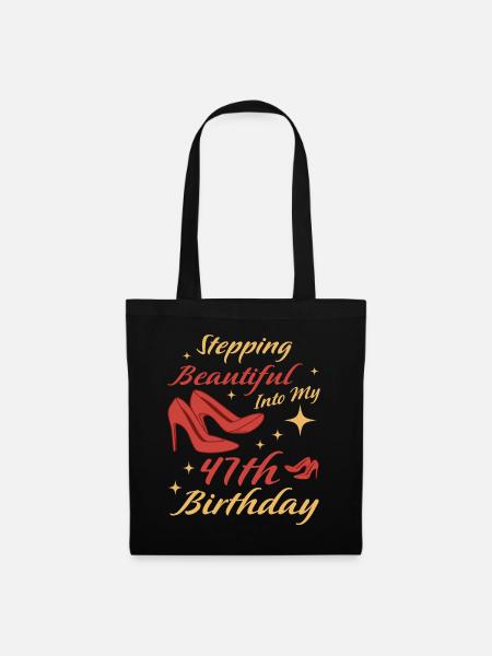 47. Geburtstag Geschenk 47 Jahre Fun Geschenkidee - Stoffbeutel - Schwarz