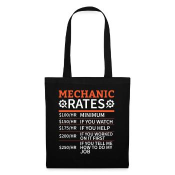Mechanic Car Garage - Mechanic Rates - Stoffbeutel - Schwarz - Vorne