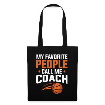 Basketball - Mes gens préférés appellent l’entraîneur - Sac en tissu - noir - Devant