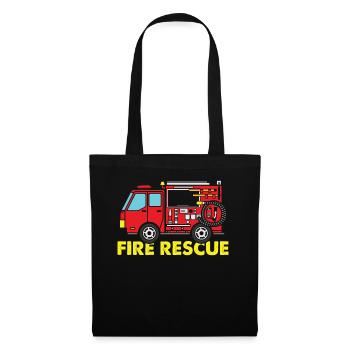 Pompier - Sauvetage incendie - Sac en tissu - noir - Devant