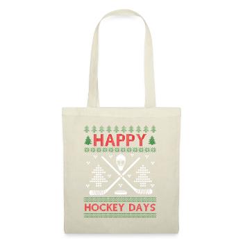 Ugly Christmas - Happy Hockeydays - Stoffbeutel - Natur - Vorne