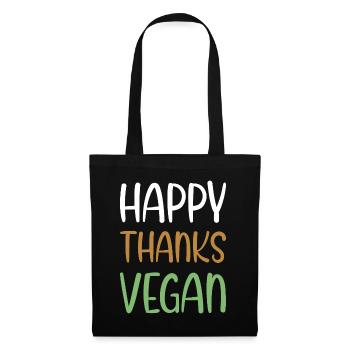 Happy Thanks Vegan - Thanksgiving - Sac en tissu - noir - Devant