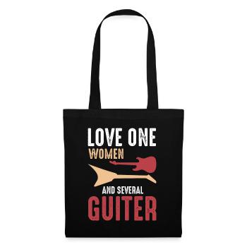 Guitar Player - Love One Women And Several Guitars - Stoffbeutel - Schwarz - Vorne