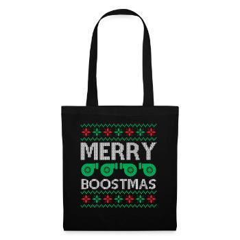Engine Car Tuning Ugly Christmas - Merry Boostmas - Stoffbeutel - Schwarz - Vorne