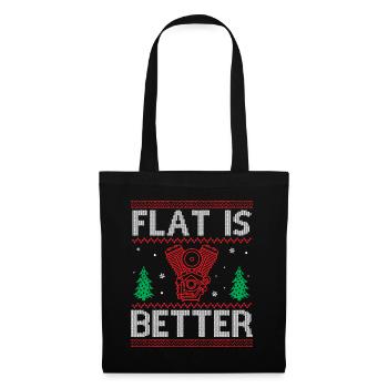 Engine Car Tuning Ugly Christmas - Flat Is Better - Stoffbeutel - Schwarz - Vorne