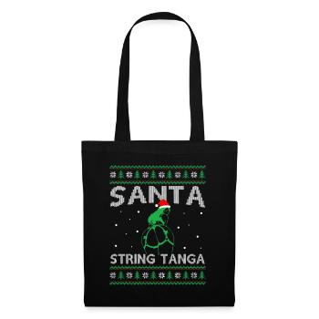 Santa Clause Wearing String Tanga - Ugly Christmas - Tote Bag - black - Front