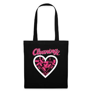 Femme de ménage Nettoyeuse - Sac en tissu - noir - Devant