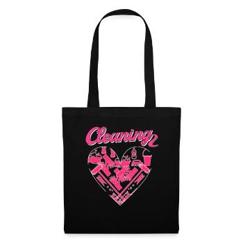 Femme de ménage Nettoyeuse - Sac en tissu - noir - Devant