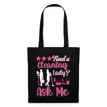 Femme de ménage Nettoyeuse - Sac en tissu - noir - Devant
