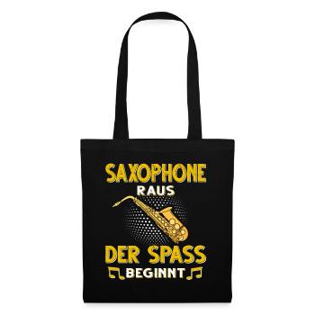 Saxophon. - Stoffbeutel - Schwarz - Vorne