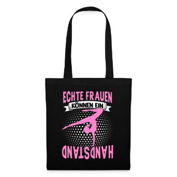 Handstände Turnerin Damen Mädchen Turner Kopfüber - Stoffbeutel - Schwarz - Vorne