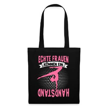 Handstände Turnerin Damen Mädchen Turner Kopfüber - Stoffbeutel - Schwarz - Vorne
