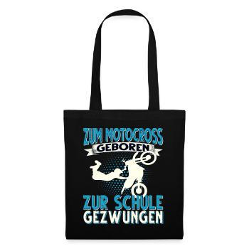 Motocross Motorrad Dirt Bike Dirtbike Biker - Stoffbeutel - Schwarz - Vorne