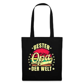 Bester Opa der Welt Geburtstag Opa Retro Bester - Stoffbeutel - Schwarz - Vorne