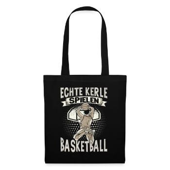 Basketball Training Trikot Echte Kerle Spielen - Stoffbeutel - Schwarz - Vorne