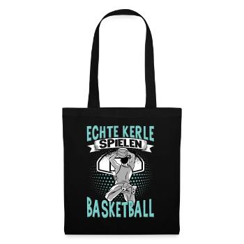 Basketball Training Trikot Echte Kerle Spielen - Stoffbeutel - Schwarz - Vorne