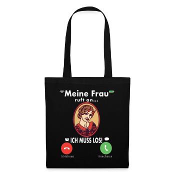 Meine Frau Teufel Lustig Humor Hochzeitstag - Stoffbeutel - Schwarz - Vorne