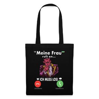 Meine Frau Teufel Lustig Humor Hochzeitstag - Stoffbeutel - Schwarz - Vorne