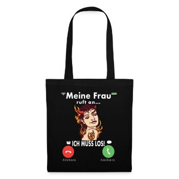Meine Frau Teufel Lustig Humor Hochzeitstag - Stoffbeutel - Schwarz - Vorne