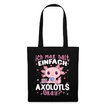 Axolotl - Stoffbeutel - Schwarz - Vorne