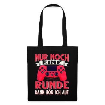 Nur Noch Eine Runde Dann Hör Ich Auf Gamer Gaming - Stoffbeutel - Schwarz - Vorne