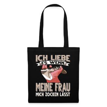 Gamer Ich Liebe meine Frau Zocker Zocken - Stoffbeutel - Schwarz - Vorne