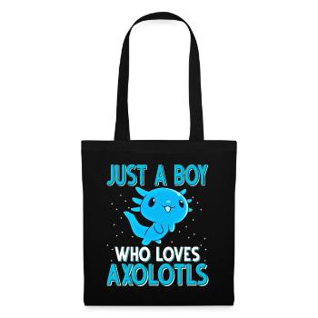 Axolotl. Juste un garçon qho aime les axolotls - Sac en tissu - noir - Devant