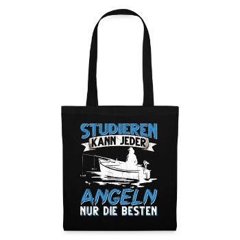Studieren Kann Jeder Angeln nur die Besten - Stoffbeutel - Schwarz - Vorne