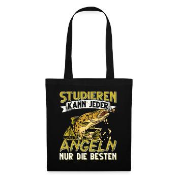 Studieren Kann Jeder Angeln nur die Besten - Stoffbeutel - Schwarz - Vorne
