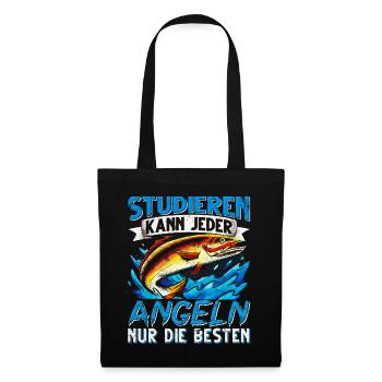 Studieren Kann Jeder Angeln nur die Besten - Stoffbeutel - Schwarz - Vorne