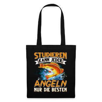Studieren Kann Jeder Angeln nur die Besten - Stoffbeutel - Schwarz - Vorne