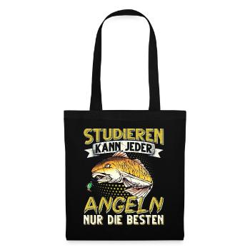 Studieren Kann Jeder Angeln nur die Besten - Stoffbeutel - Schwarz - Vorne