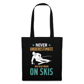 Ski Winter Skiing - Never Underestimate An Old Man - Tote Bag - black - Front